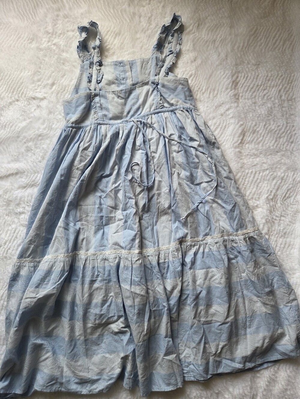LoveShackFancy Light Blue Ruffled Strap Sundress - Picture 15 of 16